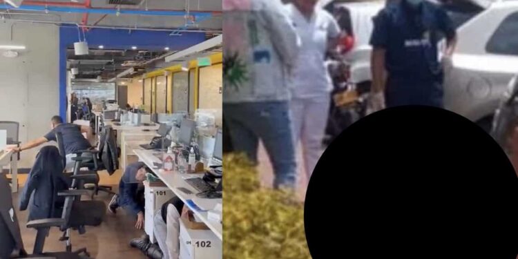 Mujer se lanza desde sexto piso por shock nervioso durante sismo en Colombia