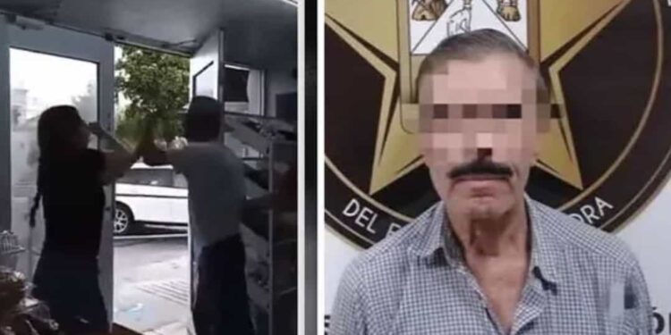 Las imágenes muestran la actitud prepotente y una agresión del presunto culpable hacia la víctima.