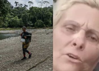 Un grupo de migrantes encontró a la mujer y la rescató, además de que le ayudaron a grabar un video con su historia.