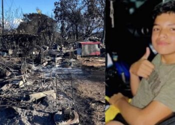 El niño se encontraba en su domicilio disfrutando de su último día de clases junto a su mascota cuando las llamas consumieron el lugar.