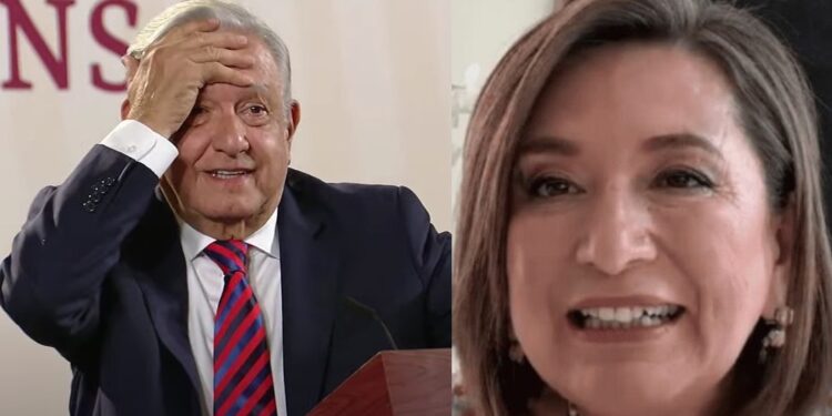 López Obrador mostró un video donde aparece la candidata presidencial de la oposición, Xóchitl Gálvez, pegándole a una piñata del PRI