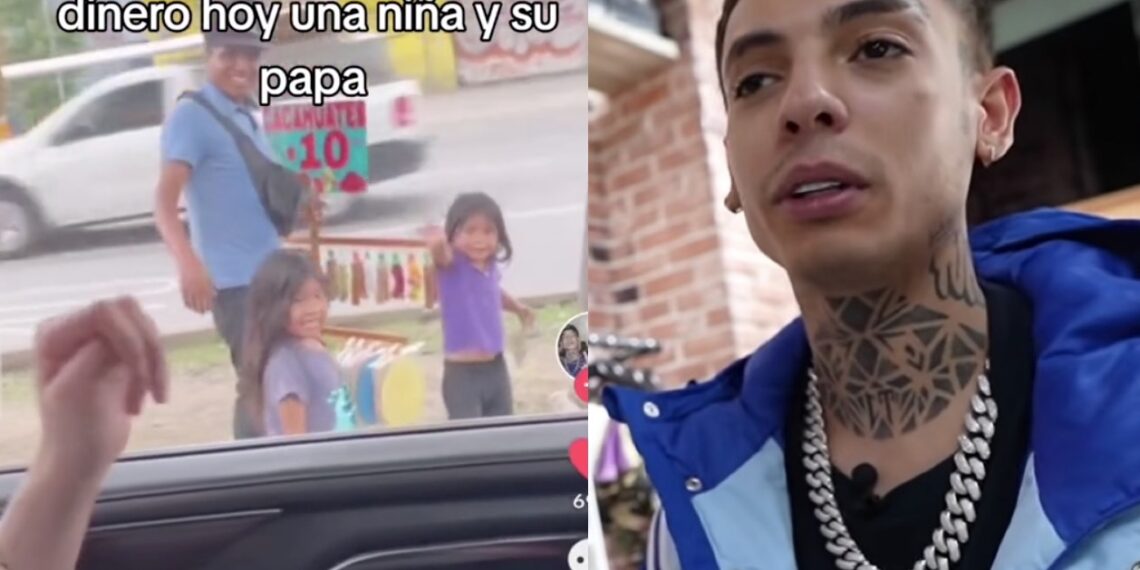 Cuando la niña recibe el dinero, corre sumamente contenta hacia su papá y le entrega los billetes.