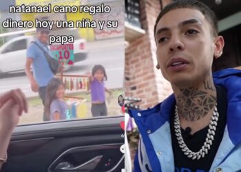 Cuando la niña recibe el dinero, corre sumamente contenta hacia su papá y le entrega los billetes.