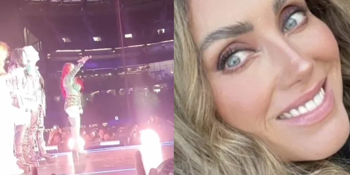 De manera sorpresiva, un fan arrojó una pulsera al escenario, la cual impactó a Anahí en el pómulo. Afortunadamente no hubo lesiones graves