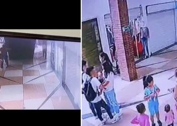 El hombre logró sostenerla en el aire justo antes de que su cuerpo tocara el piso.