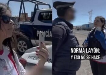La presidenta municipal de San Martín Texmelucan, Norma Layón, exhibió a policías corruptos que piden mordida a conductores.