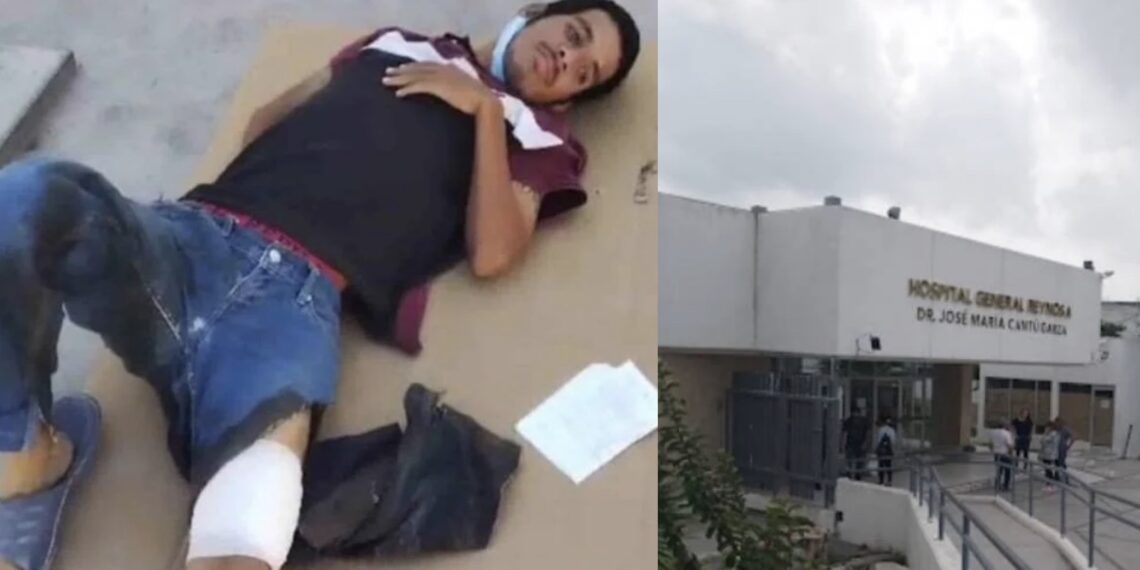 Lo dan de alta aun con bala en su pierna y lo dejan en la banqueta