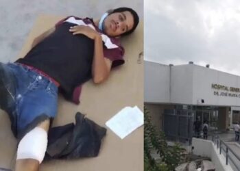 Lo dan de alta aun con bala en su pierna y lo dejan en la banqueta