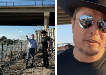 El magnate estuvo alrededor de una hora bajo el Puente Internacional Número Dos, donde se reunió con autoridades de la Custom and Border Protection