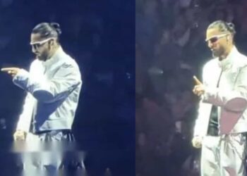 En redes circula un video en el que se observa cómo le cae el celular en el pecho a Maluma, quien se molestó con la fan.