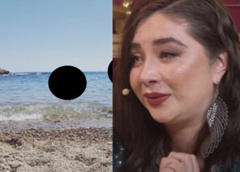 Daniela Luján compartió una fotografía de sí misma en una playa nudista en Alicante, España.