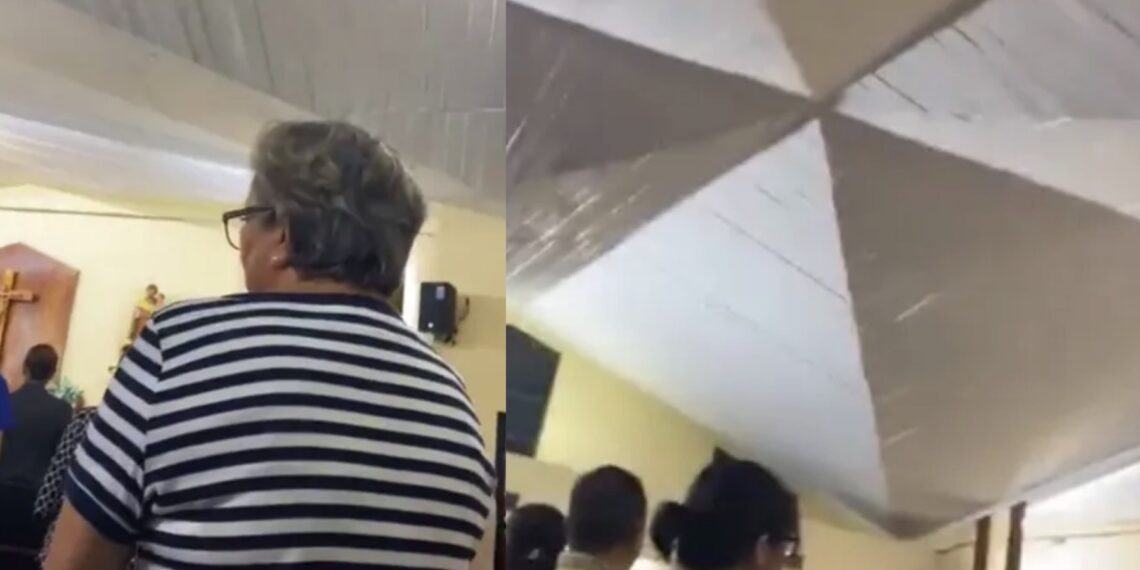 Un día antes de la tragedia un joven grabó el techo de la iglesia de la Santa Cruz de la colonia Unidad Nacional en Ciudad Madero