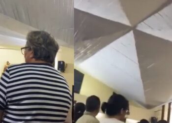 Un día antes de la tragedia un joven grabó el techo de la iglesia de la Santa Cruz de la colonia Unidad Nacional en Ciudad Madero