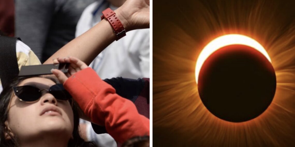 El eclipse iluminará el cielo en octubre, ante el fenómeno visible, instituciones recomiendan el uso de lentes para proteger la retina.
