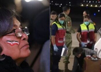 La mujer fue la primera de descender del avión de la Sedena, "me siento, vuelta a nacer", fue lo primero que dijo al llegar a su país.