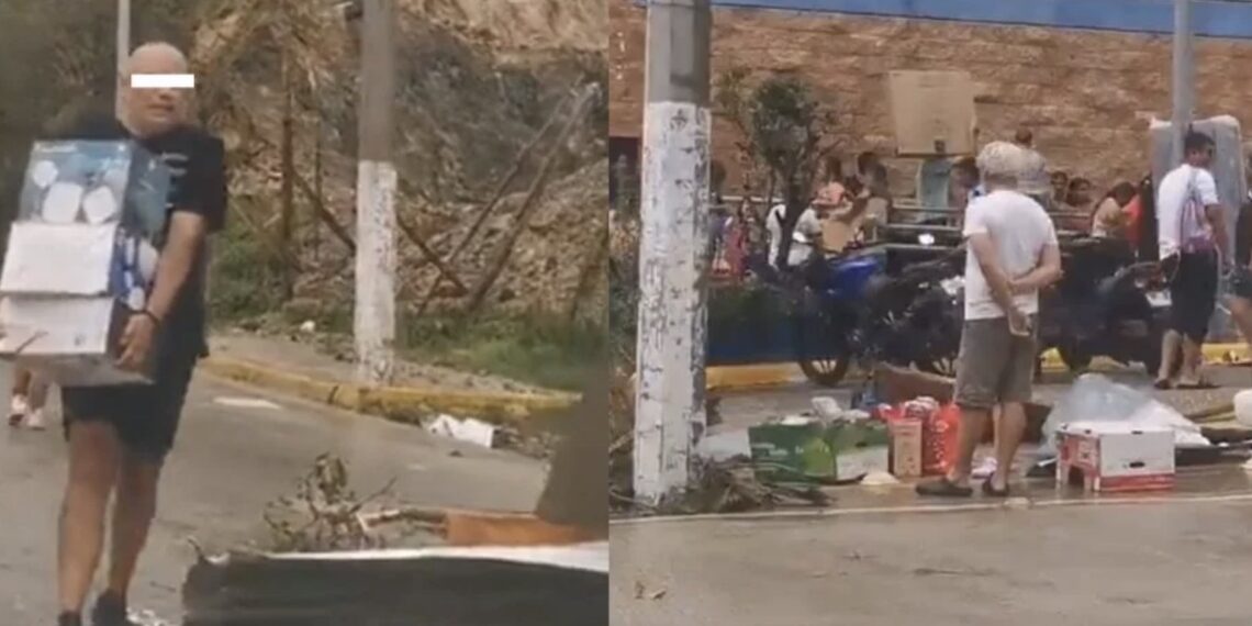 Algunas personas se aprovecharon de los daños causados por el huracán Otis, acudieron a tiendas desoladas y retiraron todo tipo de artículos.