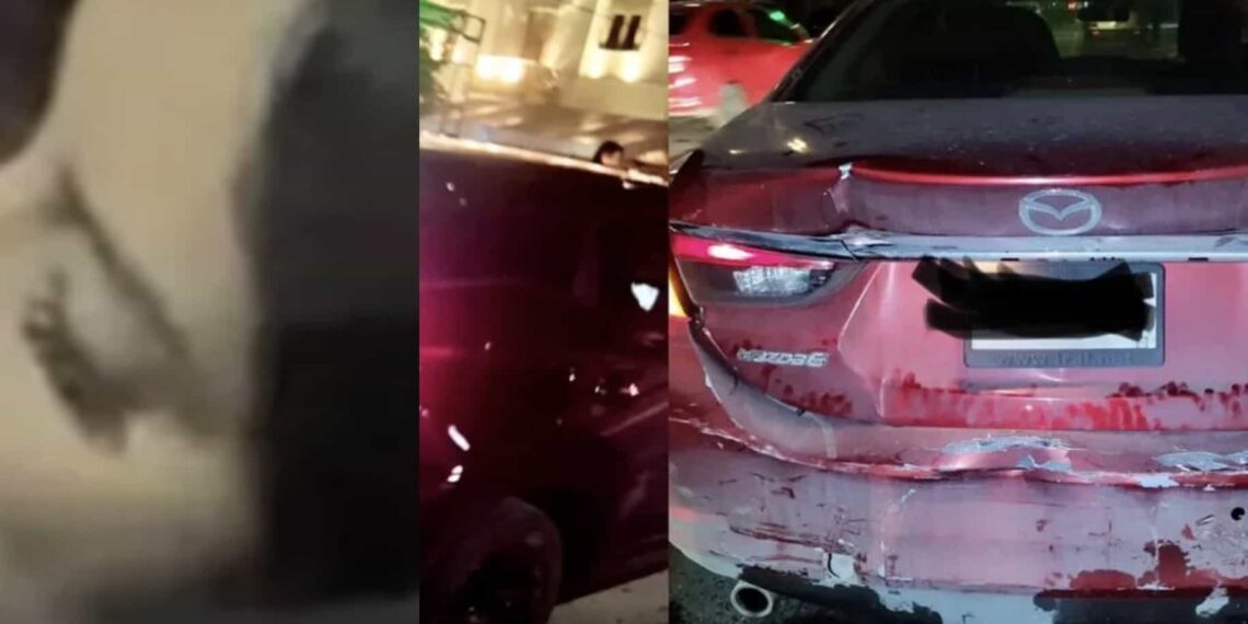 Cuando otros conductores la despertaron, continuó la marcha y chocó a un vehículo que se encontraba en frente.