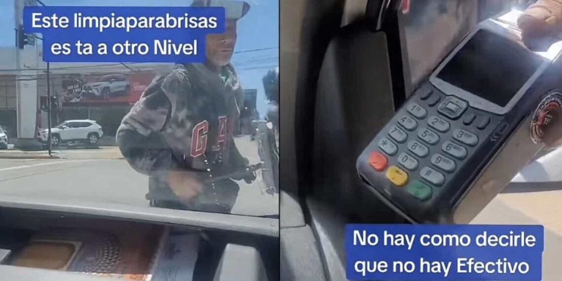 El viral limpiaparabrisas cautiva las redes sociales con su actitud bromista ante la recurrente frase "no traigo efectivo" o "a la vuelta", en definitiva no podrán negarle unos cuentos pesos