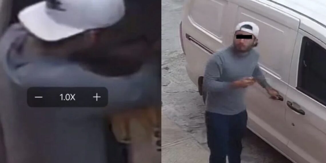 Una cámara de videovigilancia captó el actuar del hombre, quien no se percató de la presencia de la misma.