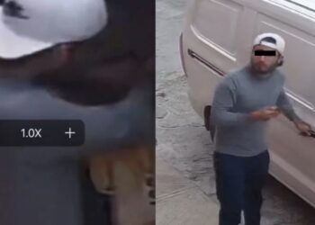 Una cámara de videovigilancia captó el actuar del hombre, quien no se percató de la presencia de la misma.