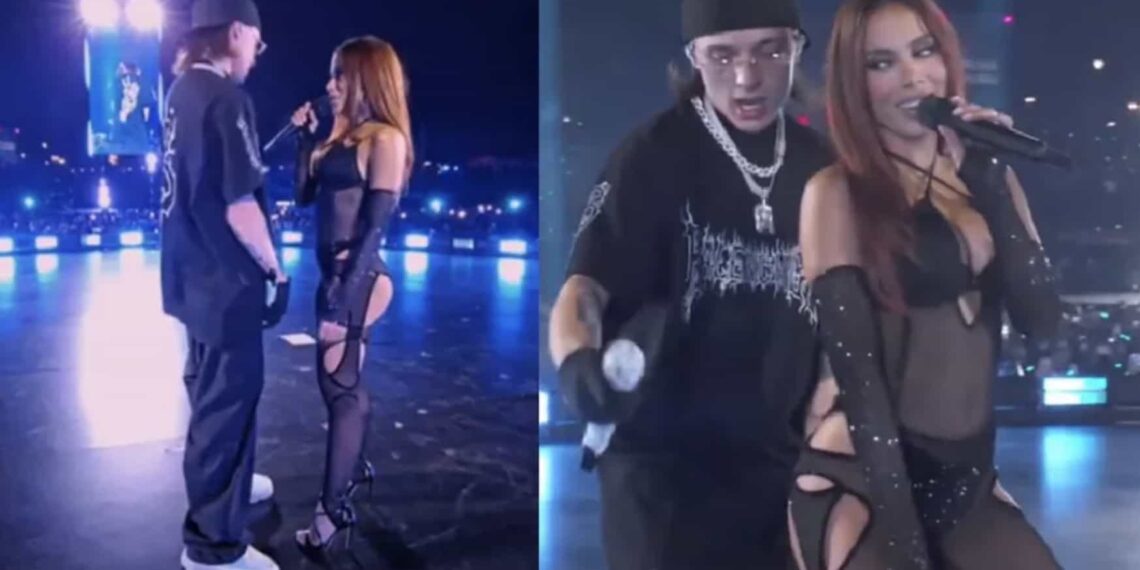 Anitta interpretó su nuevo sencillo 'Bellakeo' en el evento de música global ‘TikTok in The Mix’ y sorprendió a todos al perrearle a Peso Pluma.