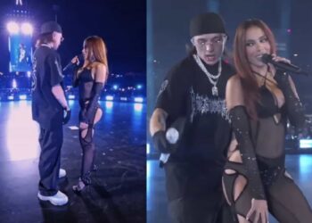 Anitta interpretó su nuevo sencillo 'Bellakeo' en el evento de música global ‘TikTok in The Mix’ y sorprendió a todos al perrearle a Peso Pluma.