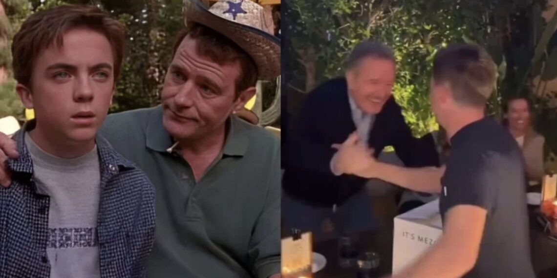 Frankie Muniz le llevó un cartón de mezcal a Bryan Cranston, y lo siguiente que hicieron ambos fue darse un cálido abrazo.