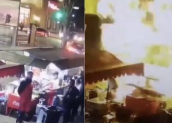 En la grabación se observa que había clientes esperando su comida al momento de la explosión.