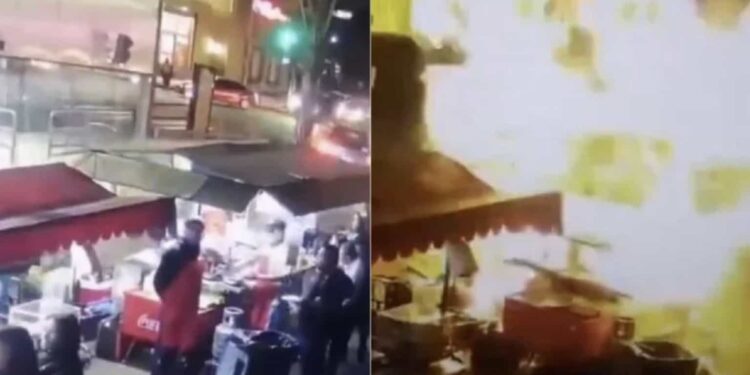 En la grabación se observa que había clientes esperando su comida al momento de la explosión.
