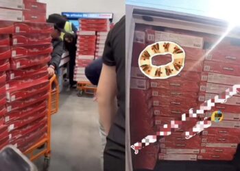 A través de videos difundidos en redes sociales se exhiben numerosas cajas de Roscas de Reyes en tarimas