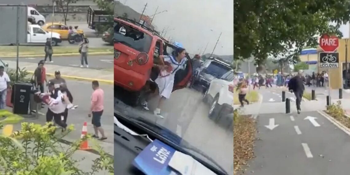 Videos muestran a estudiantes uniformados con heridas de bala, corriendo y buscando refugio en los salones.