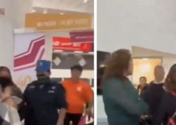 La joven aseguró que era una madre emprendedora que solo quería entrar a una exposición para hacer compras.