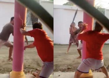 Un enfrentamiento a machetazos entre dos hombres fue exhibido en redes sociales