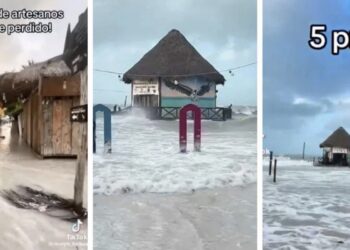 En redes sociales se compartieron videos de lo vivido en la popular isla del estado de Quintana Roo.