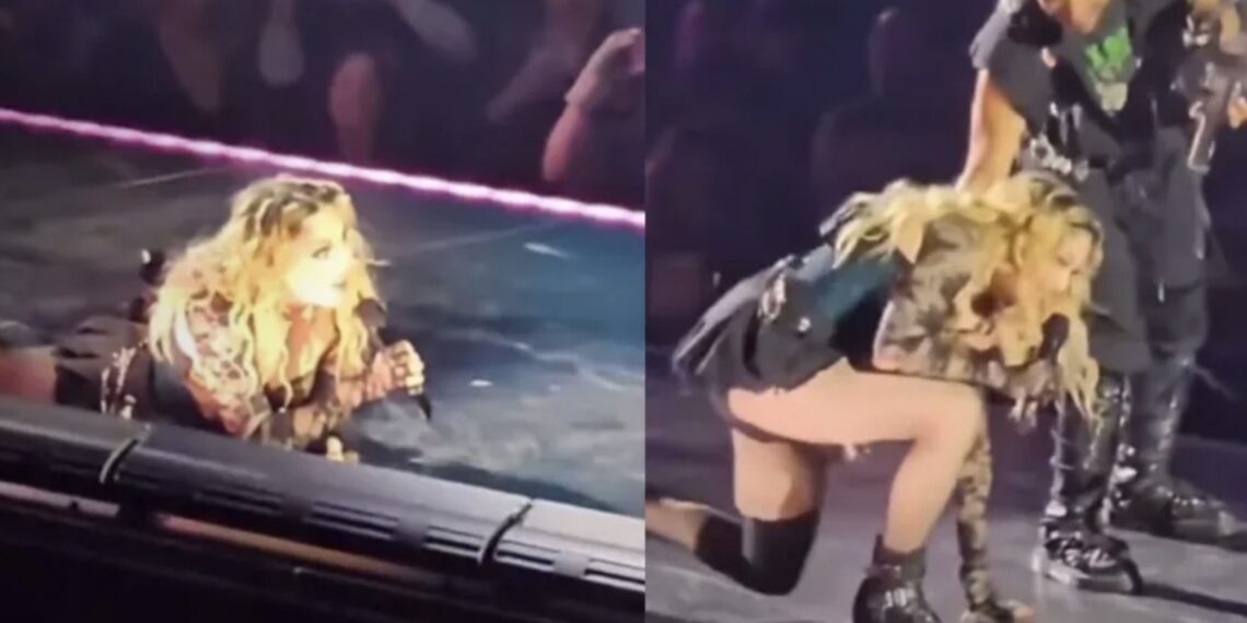 Madonna se encontraba realizando una difícil coreografía cuando, junto con uno de sus bailarines, terminó en el suelo por una caída