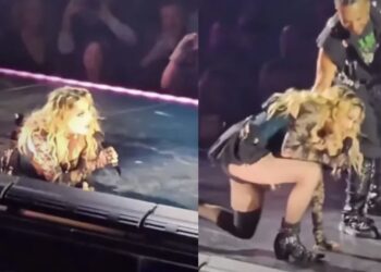 Madonna se encontraba realizando una difícil coreografía cuando, junto con uno de sus bailarines, terminó en el suelo por una caída