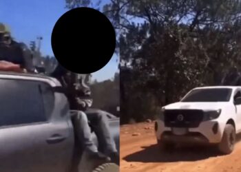 En redes sociales circula un video donde integrantes del crimen organizado celebran la muerte de otros sicarios cuyos cuerpos yacen en la sierra.
