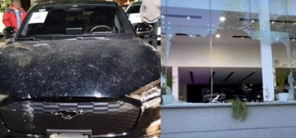 Hombre intenta robar Mustang de 1.7 mdp; estrella auto contra cristal de agencia en la GAM. Noticias en tiempo real