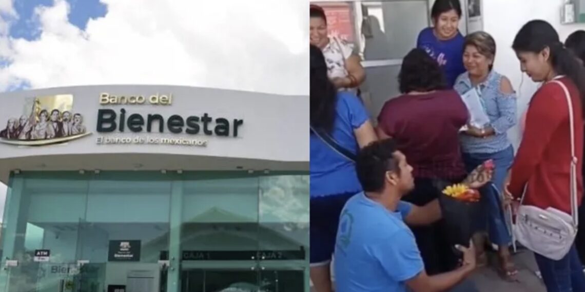 En redes sociales se viralizó el video del emotivo momento que se vivió afuera de una sucursal del Banco Bienestar.