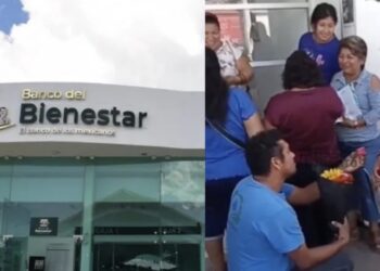 En redes sociales se viralizó el video del emotivo momento que se vivió afuera de una sucursal del Banco Bienestar.