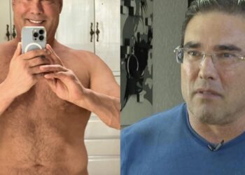 El famoso compartió en su Instagram, una selfie en ropa interior, donde se burló de sus piernas delgadas.