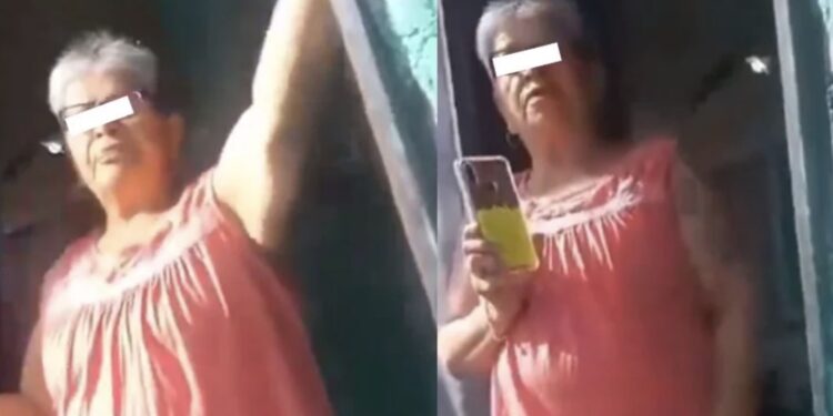 Las personas esperaban el camión, pero la mujer reclamó que estaba cansada que le dejaran basura cerca de su casa.