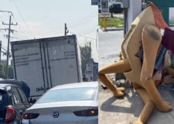 El accidente ocurrió esta mañana sobre el puente elevado ubicado en el cruce de la avenida Alfonso Reyes, en Nuevo León