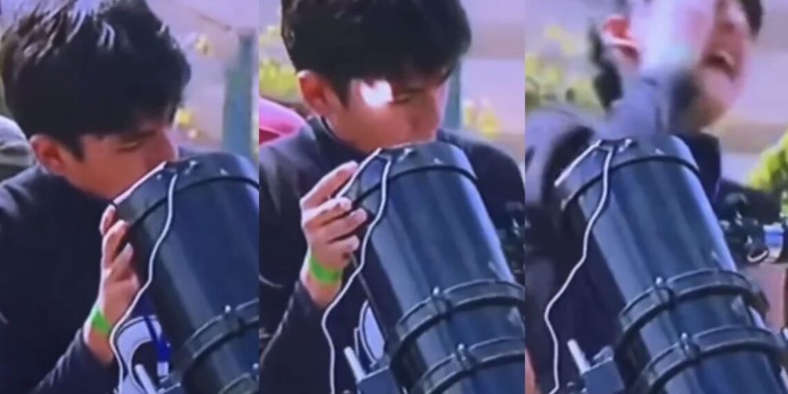 El dolor del chico fue captado en vivo por cámaras de lo que parece ser una televisora estadounidense.