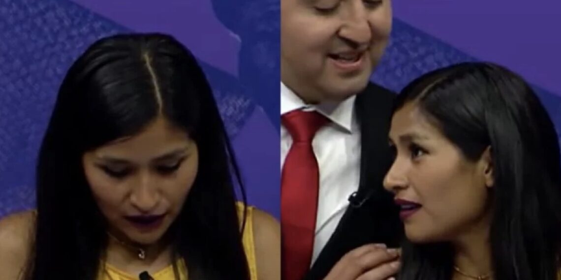 Nadia Elizabeth Macías, candidata del PRD al distrito 20 de la Ciudad de México, perdió la oportunidad de expresar sus propuestas ante un episodio de nerviosismo que terminó por bloquearla.