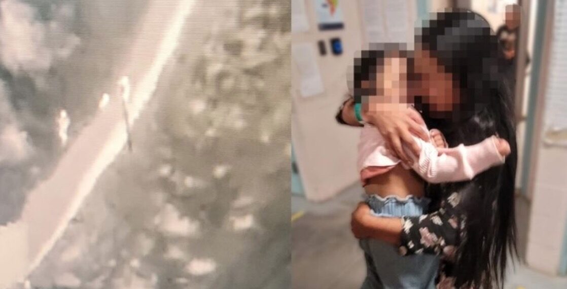 Los traficantes de personas subieron a la niña por una escalera, la cual fue rescatada por agentes de la Patrulla Fronteriza de EU