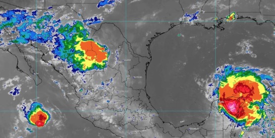 Se pronostican lluvias intensas en Chiapas, Oaxaca, Tabasco y Veracruz.