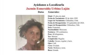 Fiscalía mantiene activa pesquisa para localizar a Jazmín Urbina