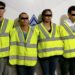 Elementos municipales que realizaban labores de prevención y vigilancia en el cruce de las calles Rivera de Mezquital y Rivera Galeón