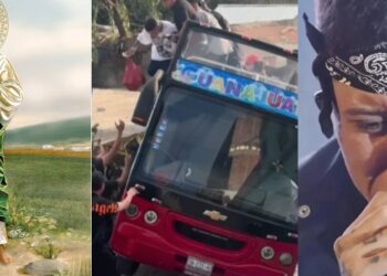 El camión turístico abordo del cual estaba el cantante Santa Fe Klan se quedó sin freno y terminó por impactar una camioneta y una barda; después el rapero apareció en un video en sus redes sociales